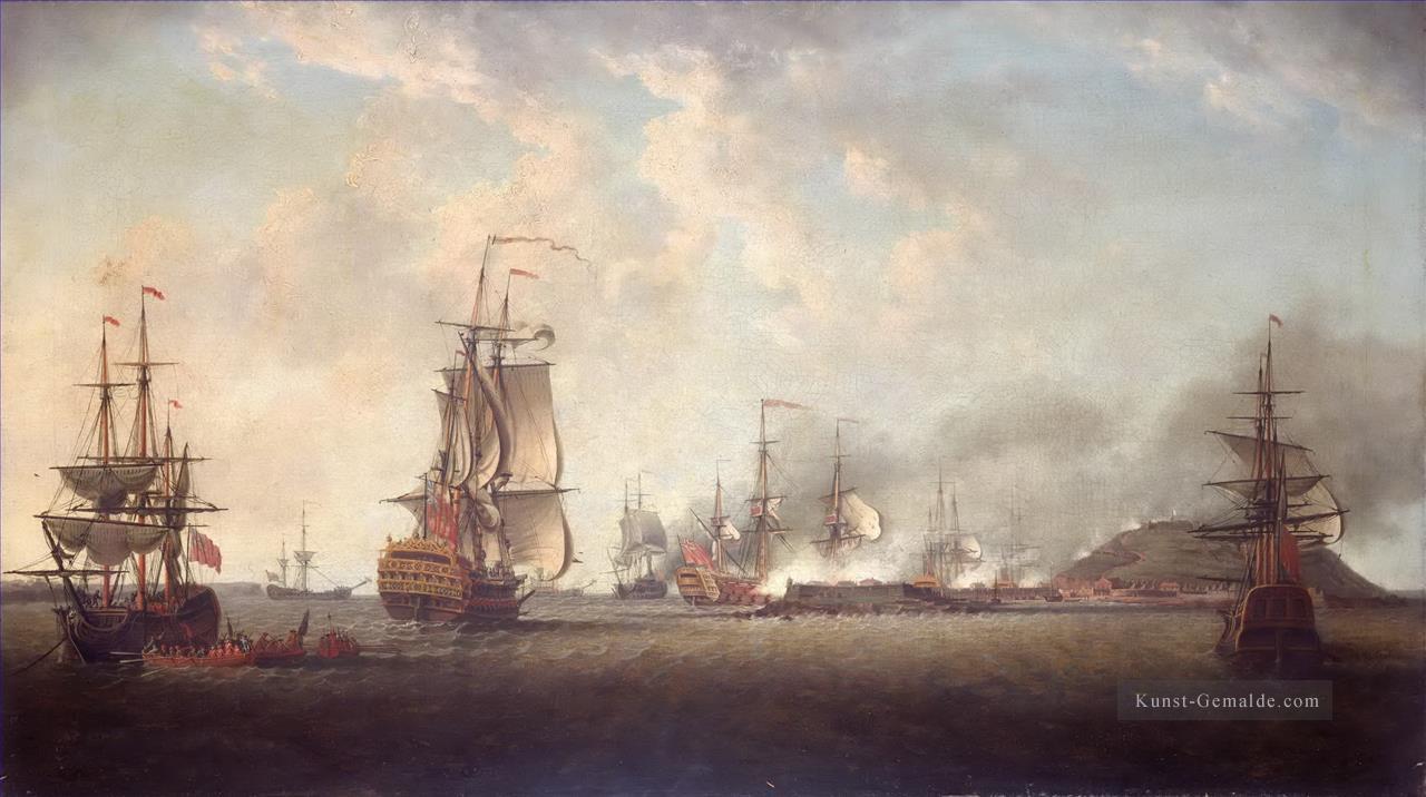Angriff auf Goree 29 decembre 1758 Seeschlachten Ölgemälde